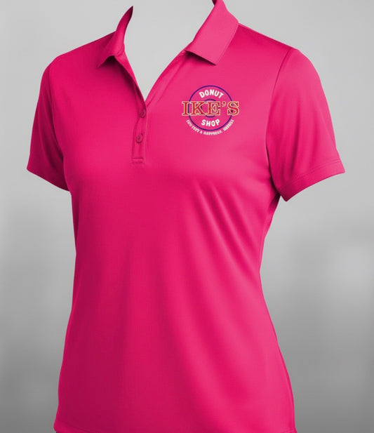 Raspberry Polo,Embroidered Ike's logo
